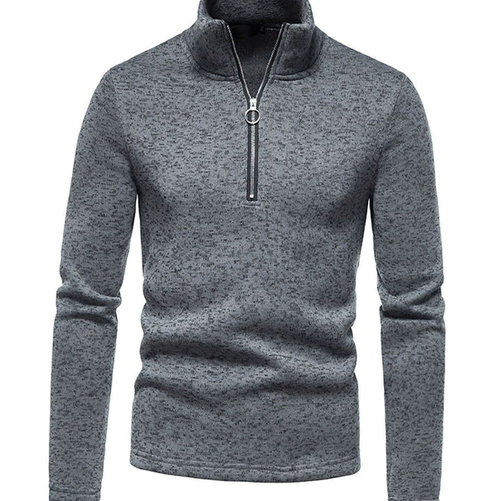 Tobias | Men's Knit Sweater with Short Zipper Stand-Up Collar Regular Fit