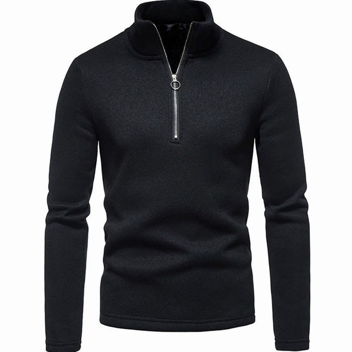Tobias | Men's Knit Sweater with Short Zipper Stand-Up Collar Regular Fit