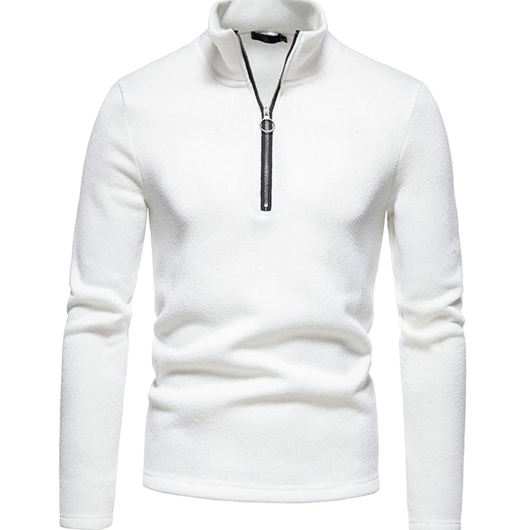Tobias | Men's Knit Sweater with Short Zipper Stand-Up Collar Regular Fit