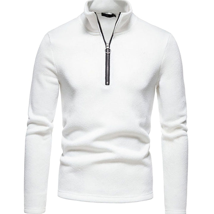 Tobias | Men's Knit Sweater with Short Zipper Stand-Up Collar Regular Fit