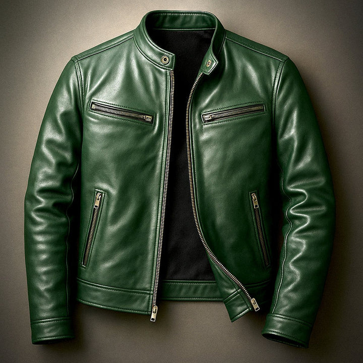Maximilian | Men's Vintage Biker Jacket Quilted Genuine Leather Zipper