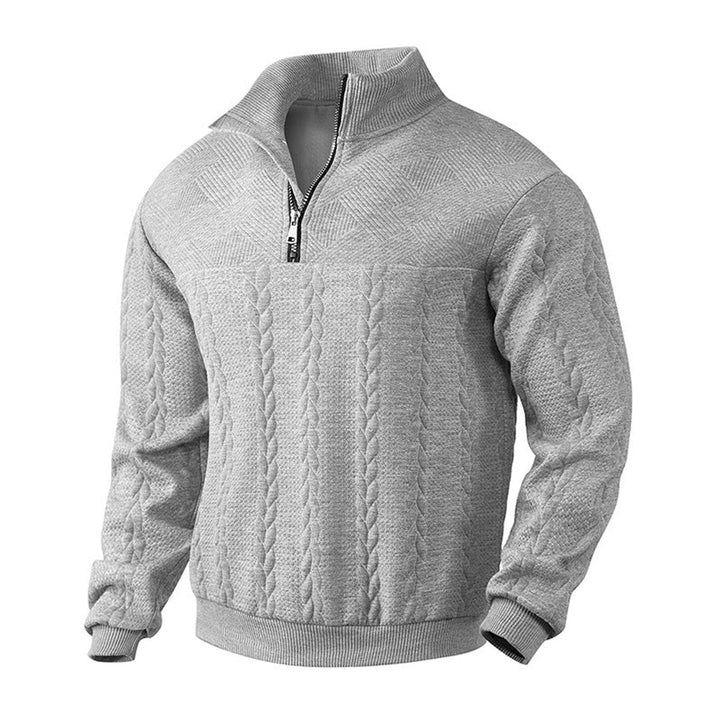 Andreas | Men's Cable Knit Sweater with Quarter Zip