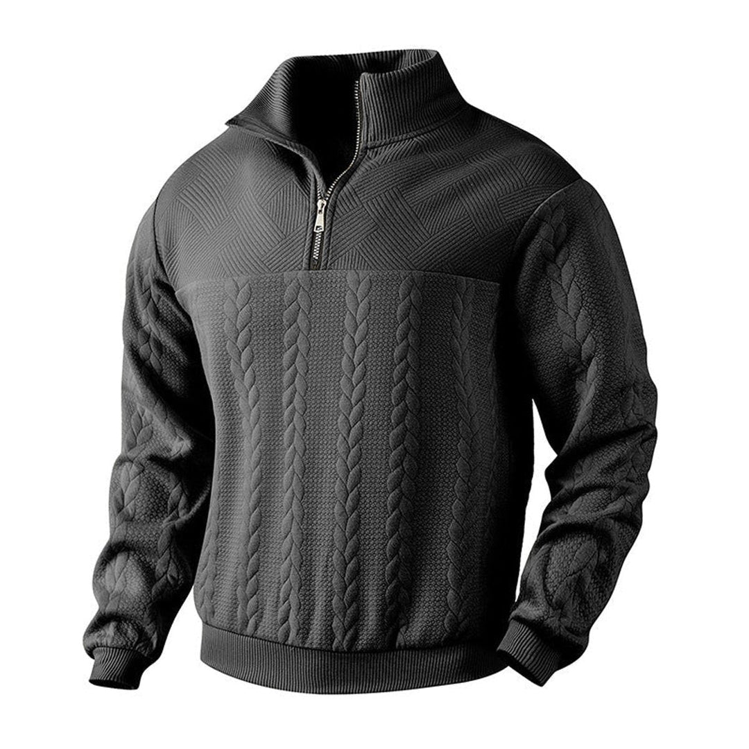 Andreas | Men's Cable Knit Sweater with Quarter Zip