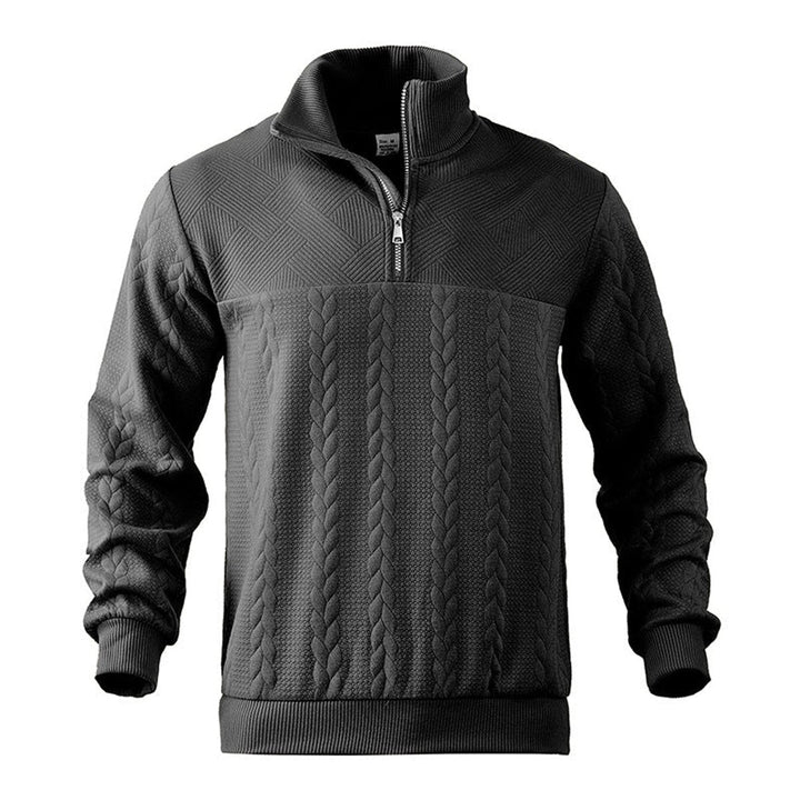 Andreas | Men's Cable Knit Sweater with Quarter Zip