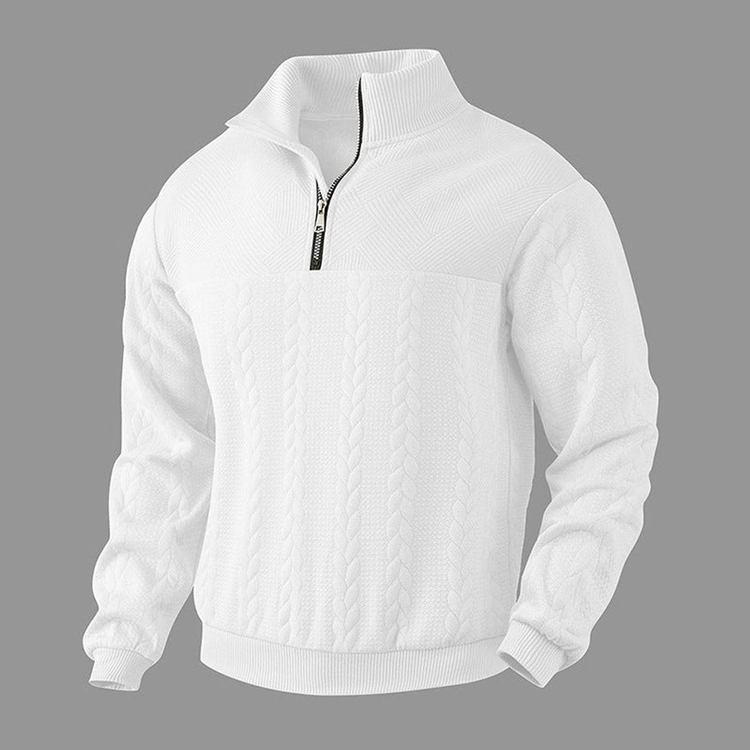 Andreas | Men's Cable Knit Sweater with Quarter Zip