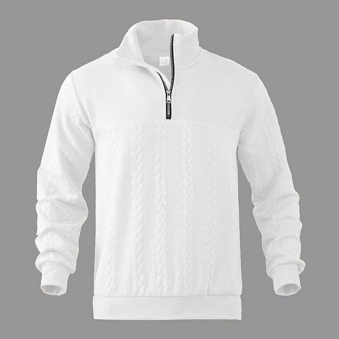 Andreas | Men's Cable Knit Sweater with Quarter Zip