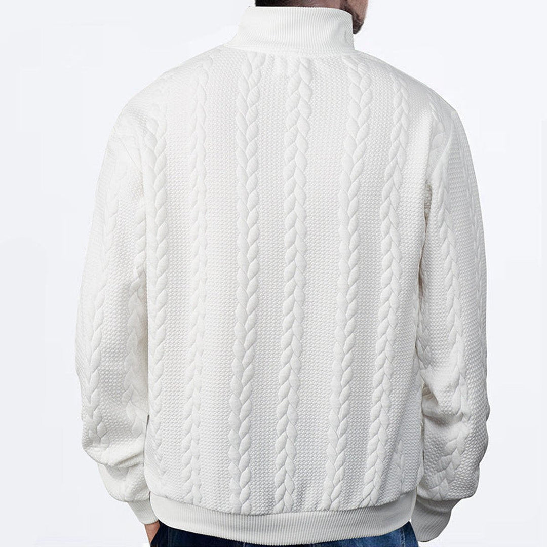 Andreas | Men's Cable Knit Sweater with Quarter Zip