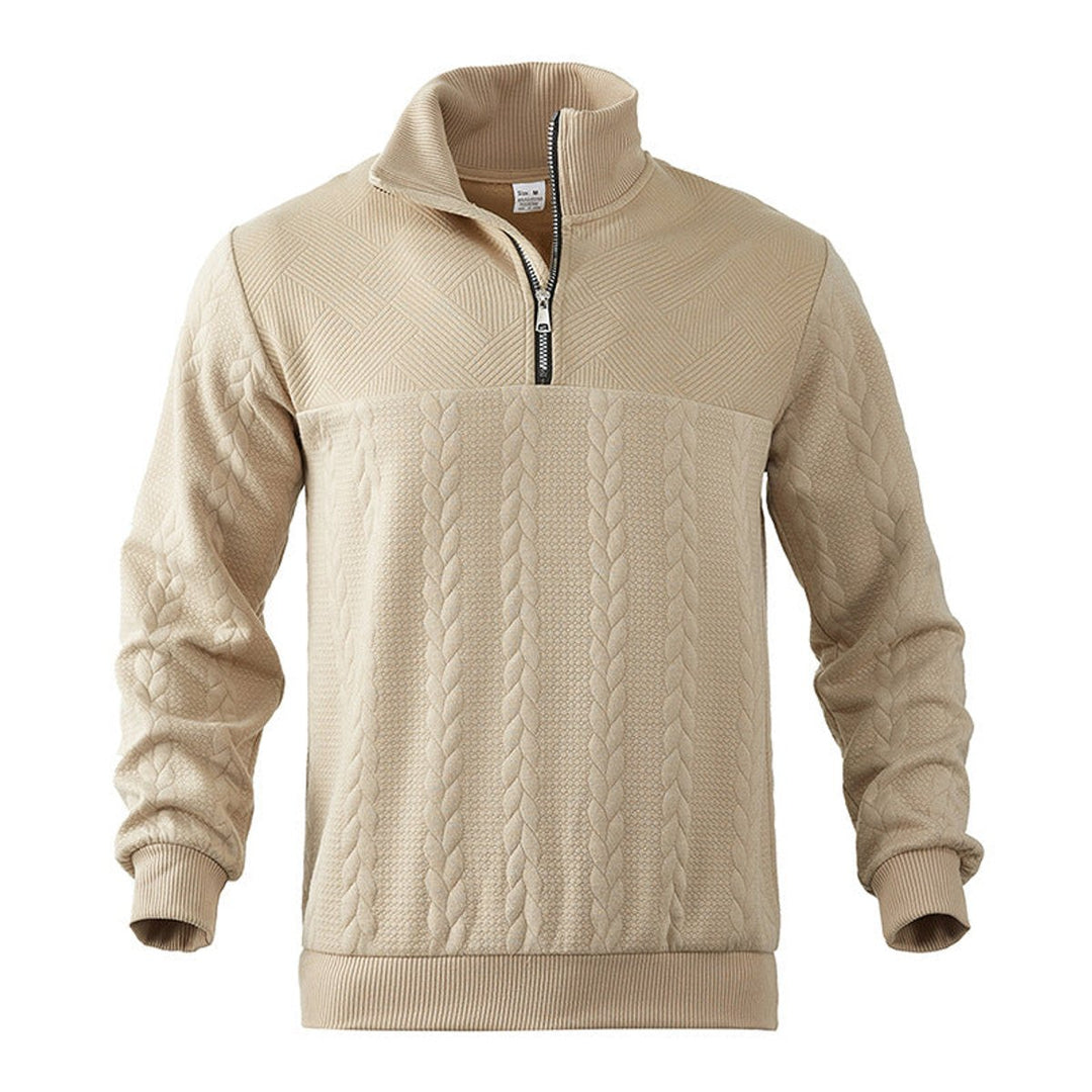 Andreas | Men's Cable Knit Sweater with Quarter Zip