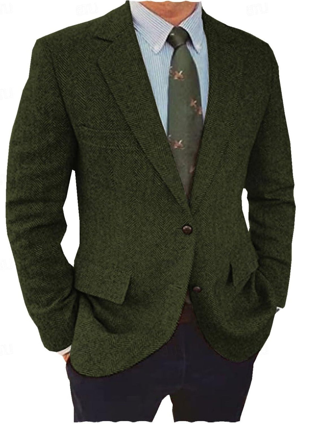 Herringbone Regular Fit Blazer for Men