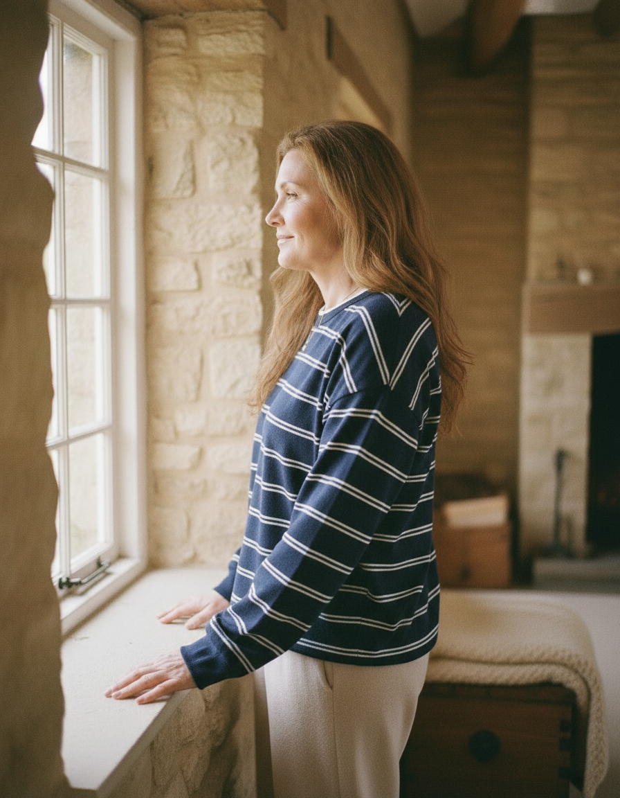 Hana™  |  Striped Lightweight Sweatshirt