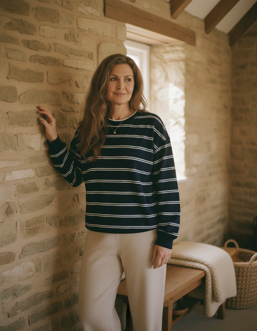 Hana™  |  Striped Lightweight Sweatshirt