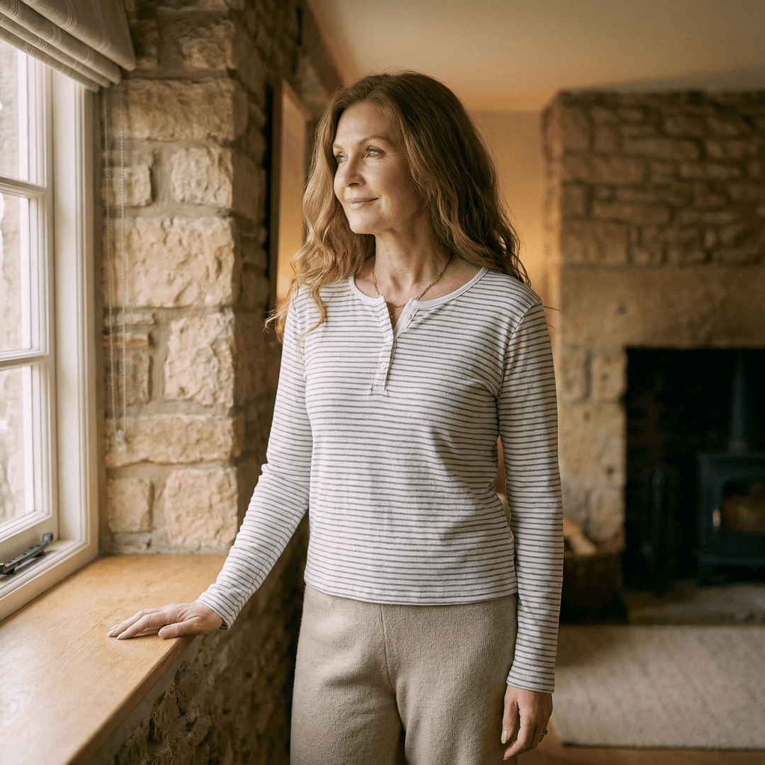 Emma & Rose Manhattan Sienna Stripe Long Sleeve Top featuring a stylish striped design and comfortable fit.