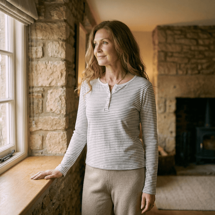 Emma & Rose Manhattan Sienna Stripe Long Sleeve Top featuring a stylish striped design and comfortable fit.