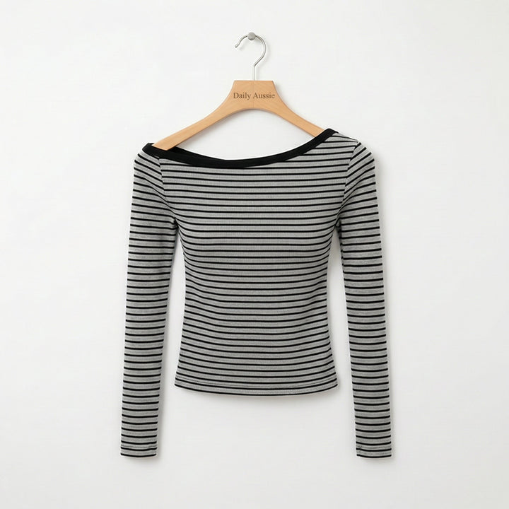 Talia™  |  Striped Long Sleeve Top