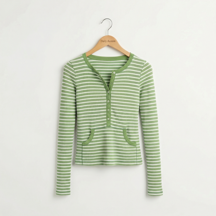 Skye™  |  Neck Striped Knit Top