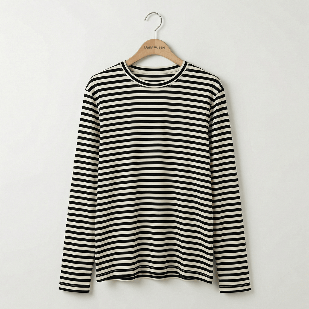 Emma & Rose Manhattan Amelia™ stripe long sleeve top featuring a classic striped pattern and comfortable fit.