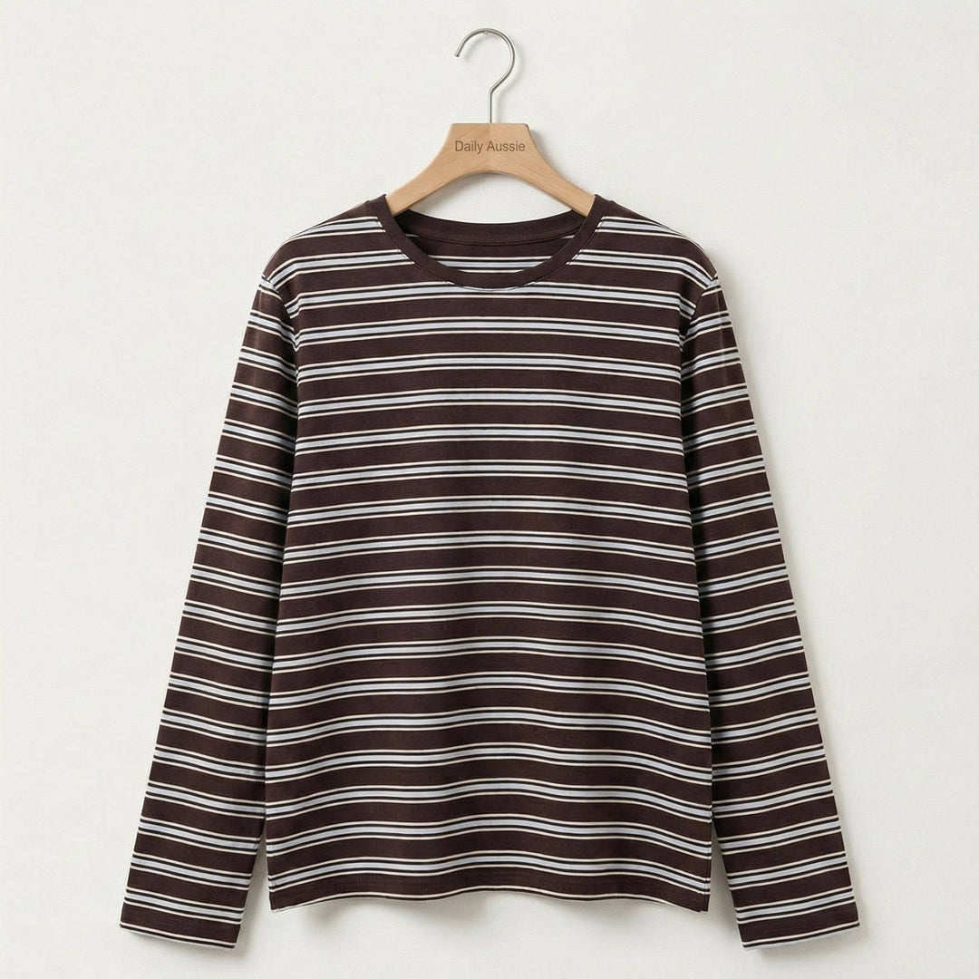 Olivia™ color block striped top by Emma & Rose Manhattan, featuring bold horizontal stripes in vibrant colors.