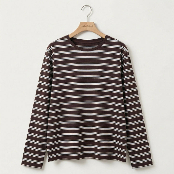 Olivia™ color block striped top by Emma & Rose Manhattan, featuring bold horizontal stripes in vibrant colors.