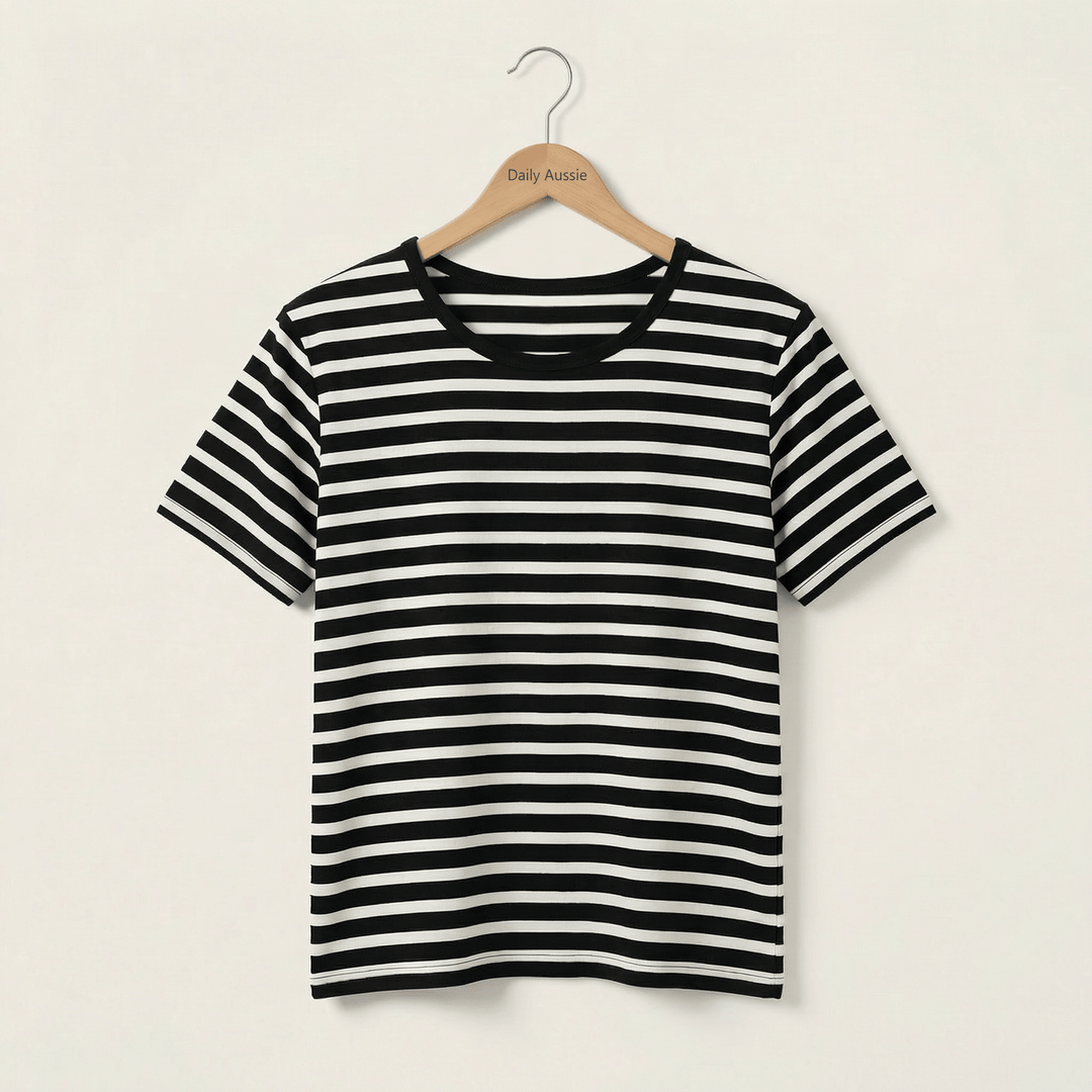 Emma & Rose Manhattan Ava™ Chest Pad Stripe Tee featuring a comfortable fit and stylish striped design.