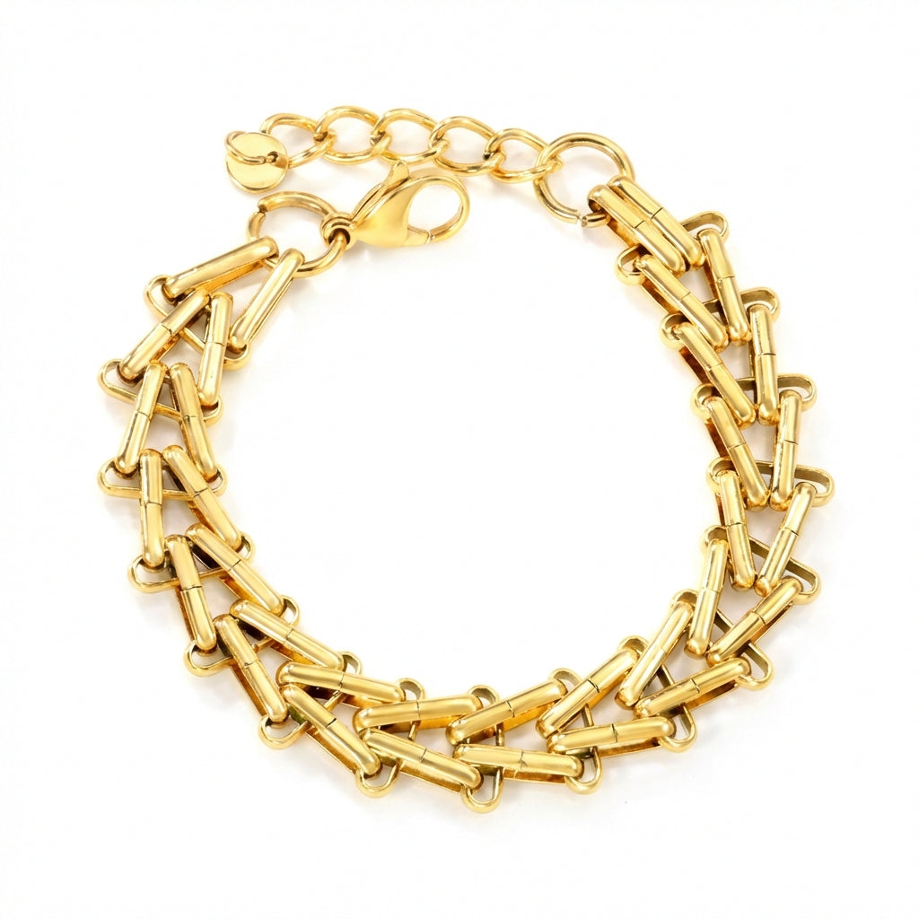 Beaded Link Statement Bracelet - Elena Harper
