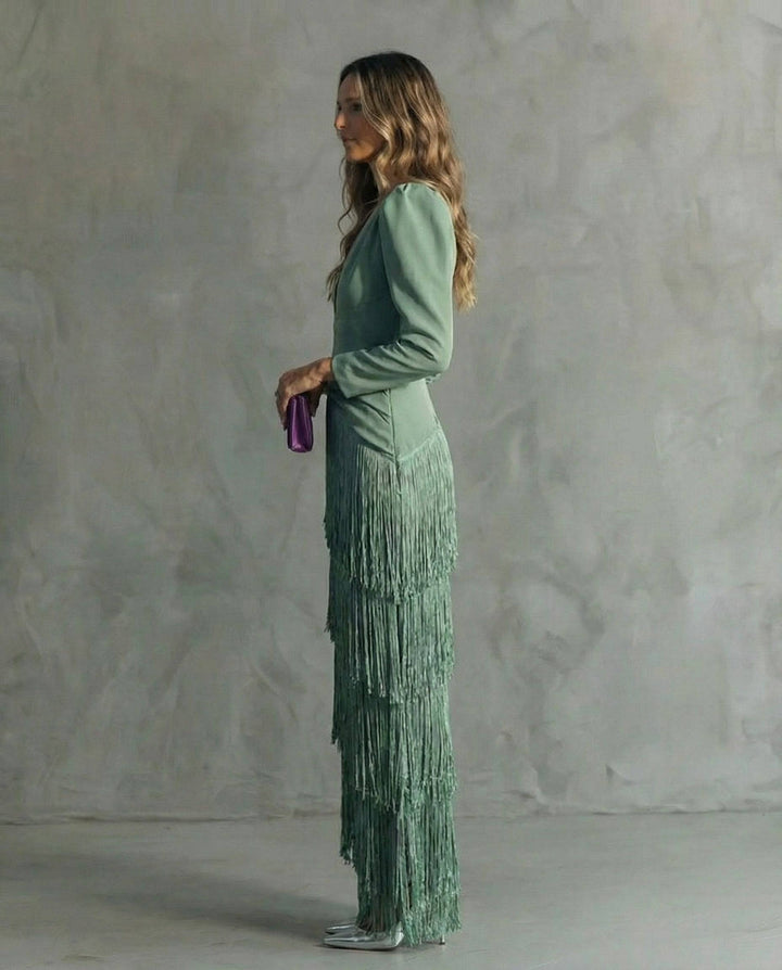 Emma & Rose Durban Clara™ elegant midi dress in soft fabric with a fitted bodice and flowing skirt, perfect for formal occasions.