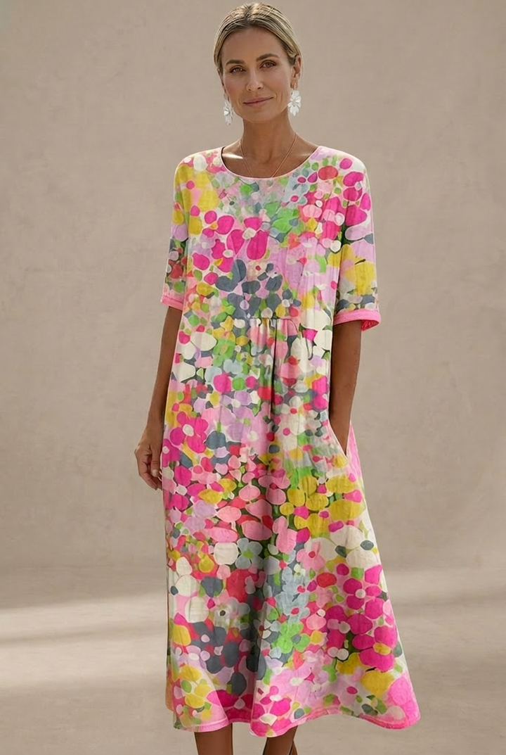 Flora | Loose floral midi dress