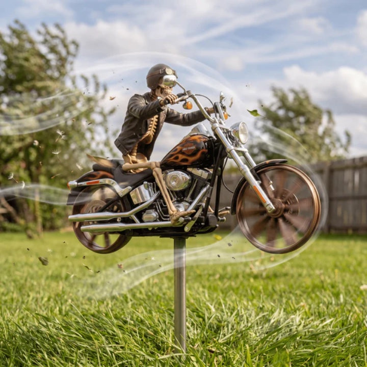 Garden Windmill Skeleton Biker Acrylic