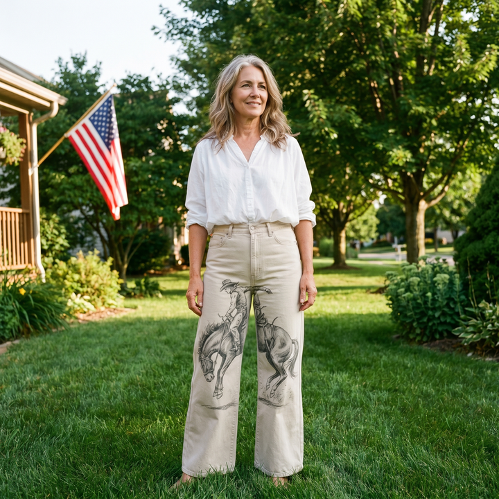 Comfortable Jeans with Wide Legs and Relaxed Fit - Elena Harper