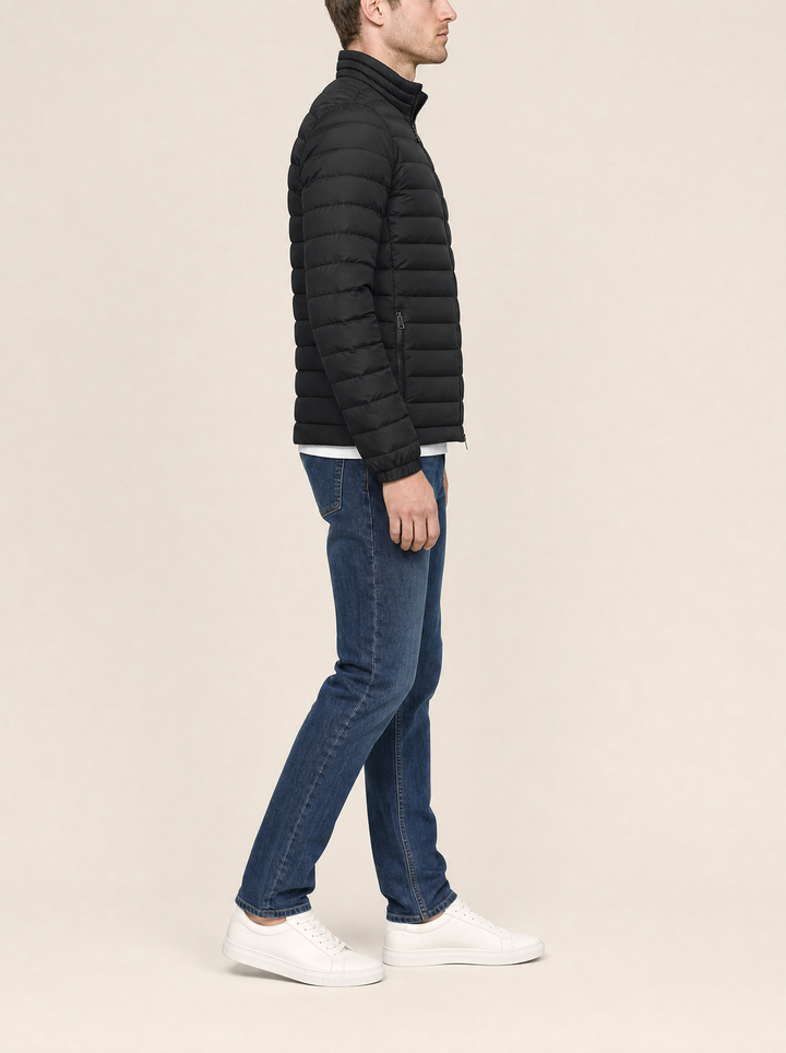 Mid-Season Jacket with Stand-Up Collar for Men