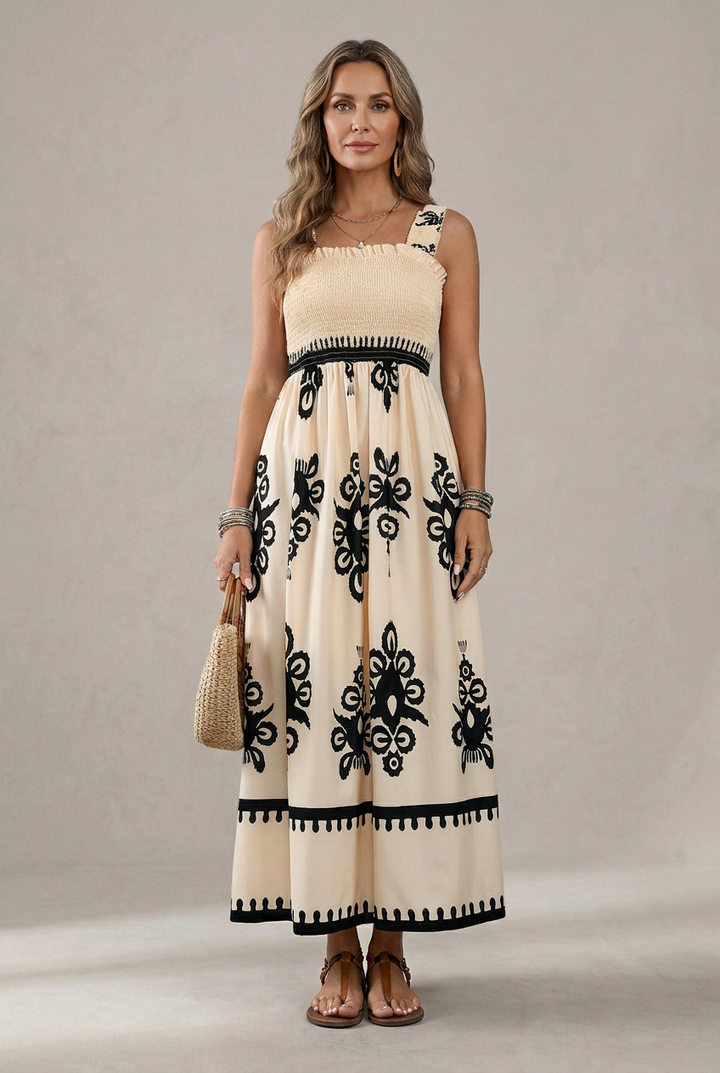 Martina | Maxi dress with artistic print