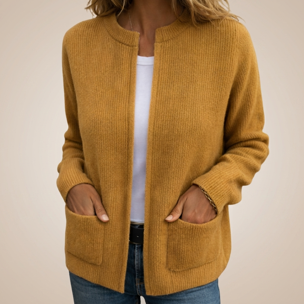 OPEN VEST WITH RIBBED STRUCTURE FOR WOMEN