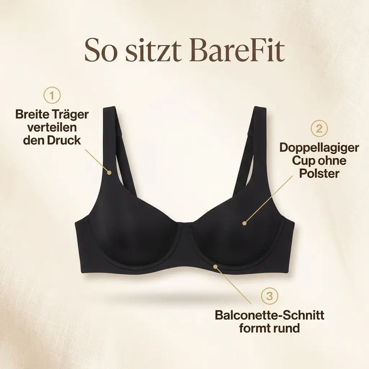 Seamless balconette bra with double-layer cups, lifts and shapes without padding