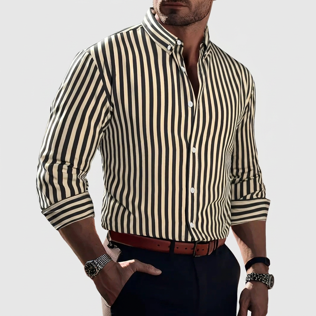 Stretch Striped Shirt for Men - Elena Harper