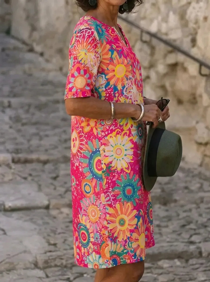 Beth™ - Colorful Flower Dress