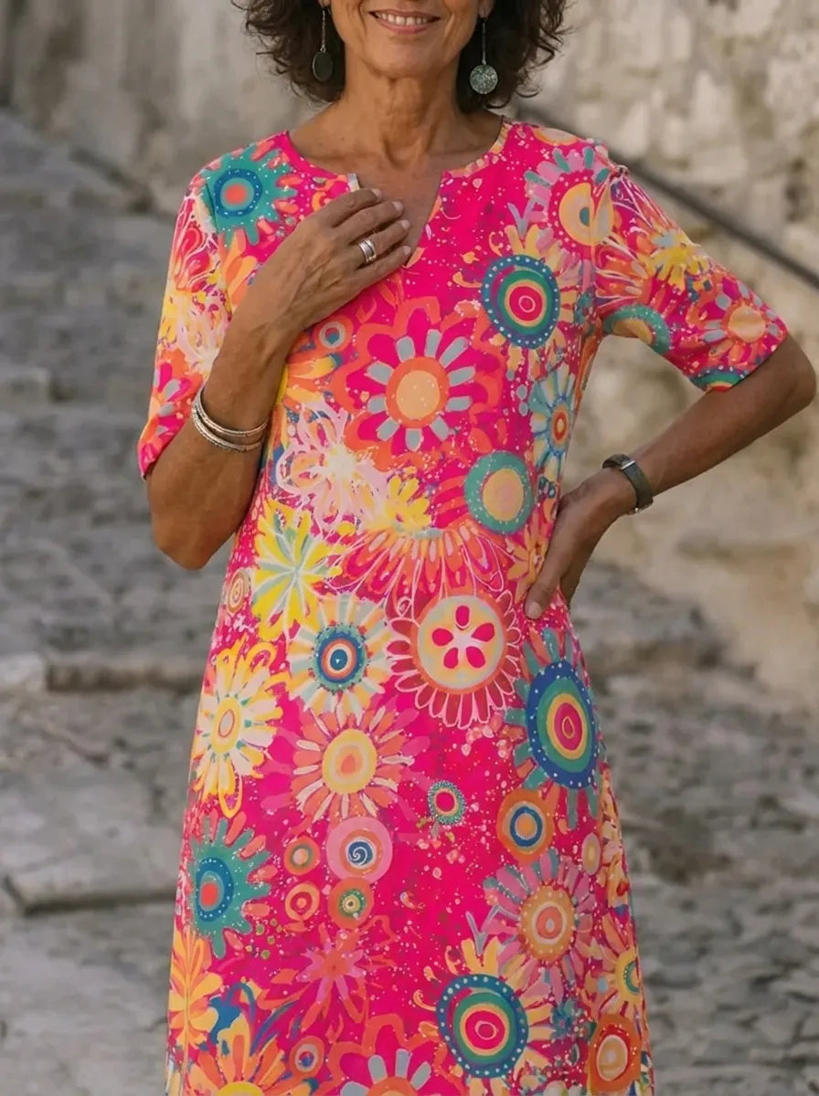 Beth™ - Colorful Flower Dress