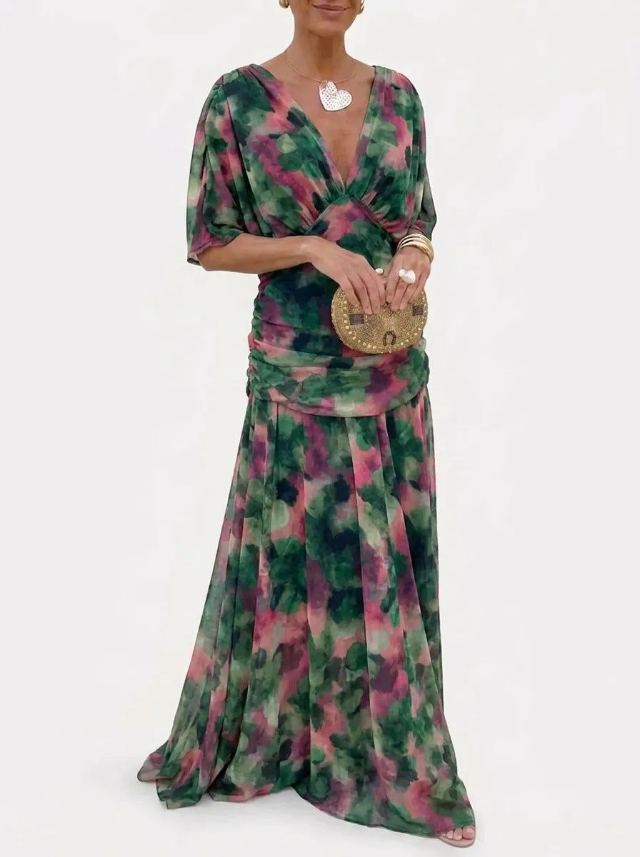 Alondra™ | V-Neck Long Floral Maxi Dress