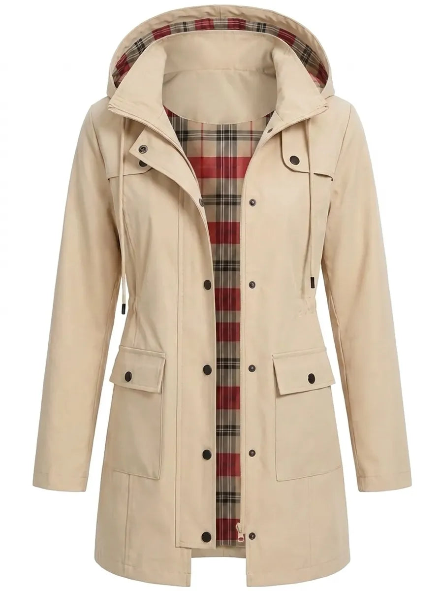 Sylvie - Elegant Waterproof Coat with Hood and Pockets