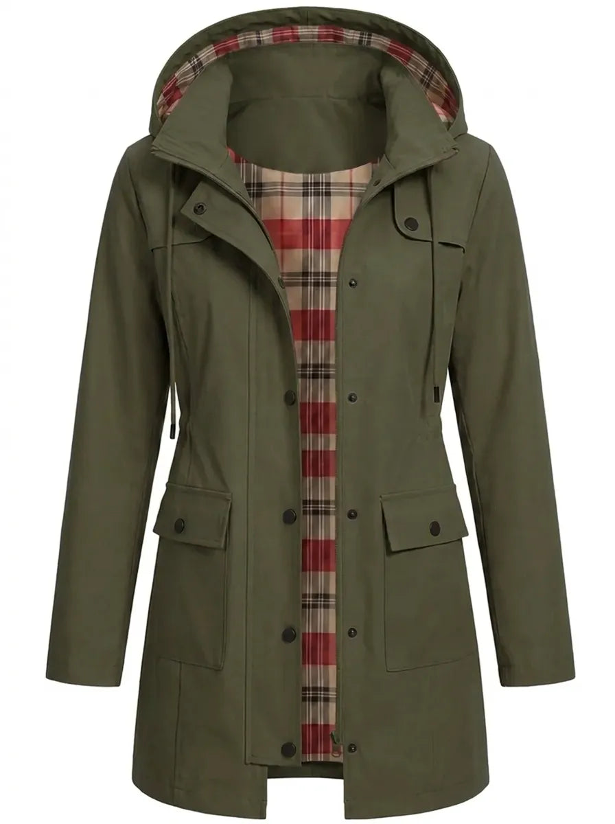 Sylvie - Elegant Waterproof Coat with Hood and Pockets