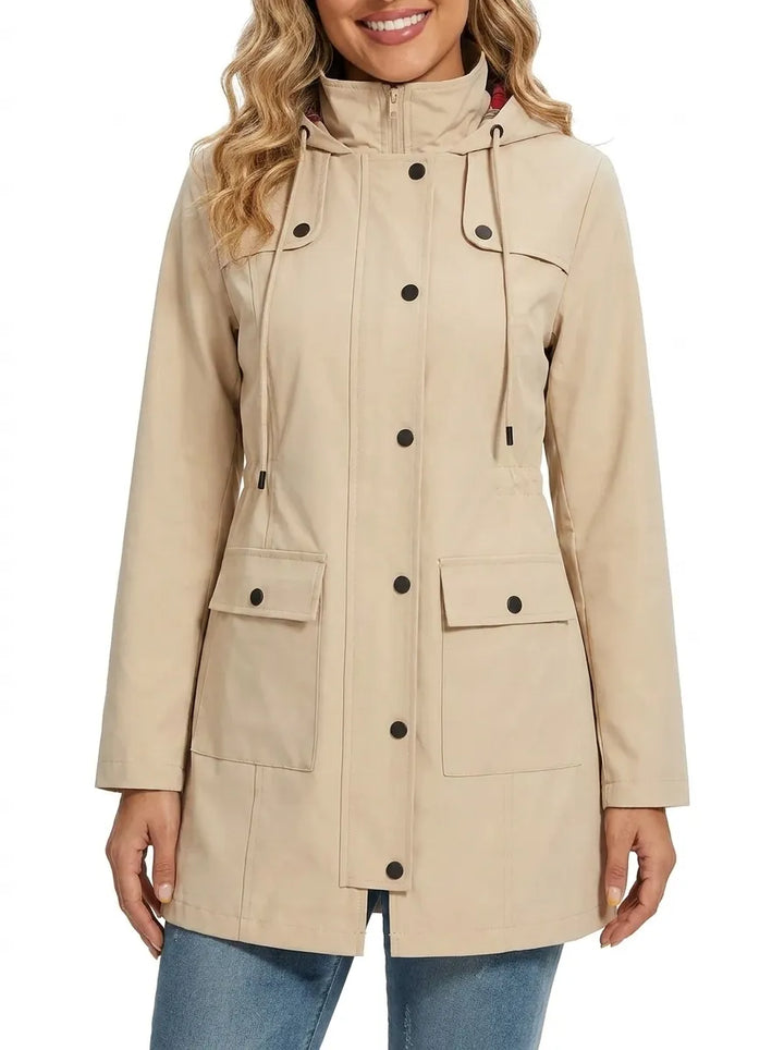 Sylvie - Elegant Waterproof Coat with Hood and Pockets