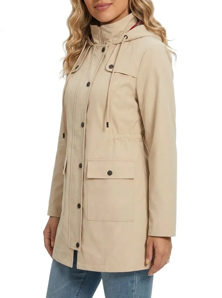 Sylvie - Elegant Waterproof Coat with Hood and Pockets