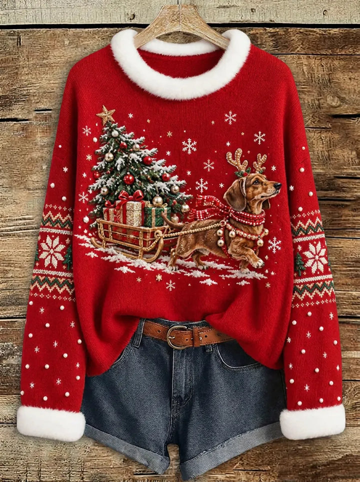 Women's Christmas Bow Decorative Light Tops