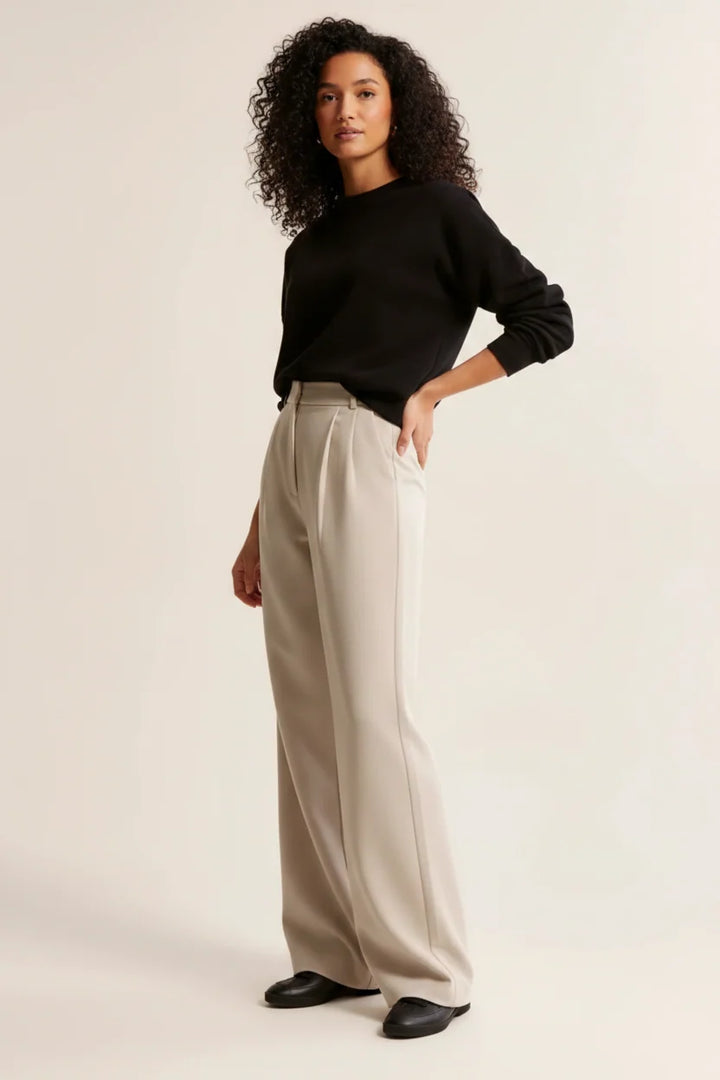 Women's High Waist Pleated Trousers Tailored Fit - Craw Leigh