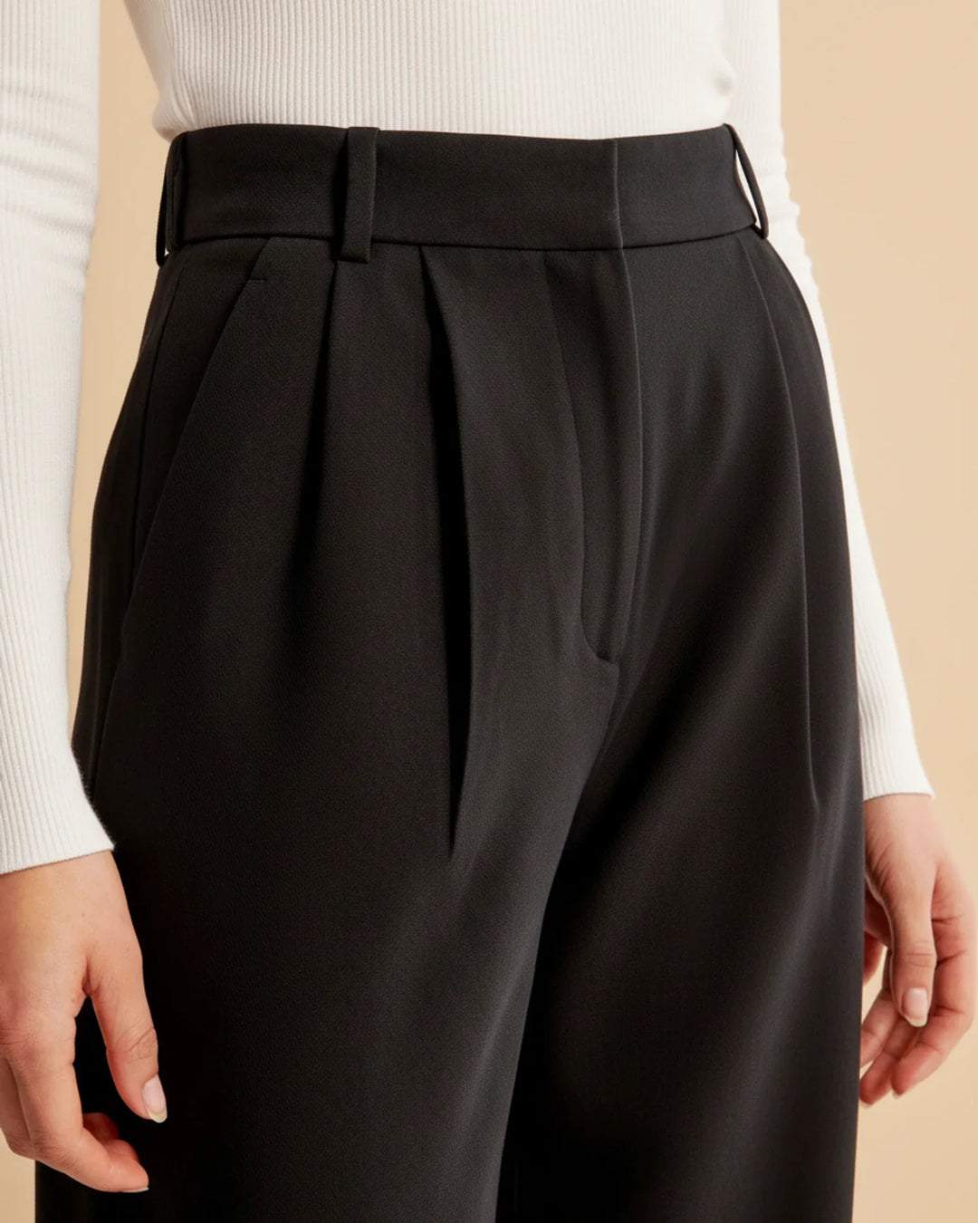 Women's High Waist Pleated Trousers Tailored Fit - Craw Leigh
