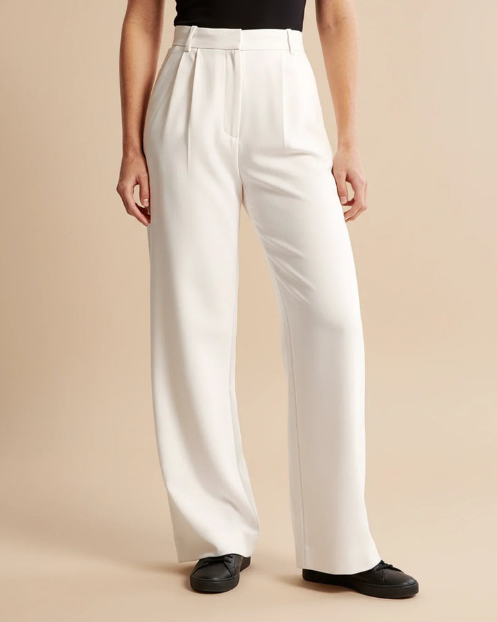 Women's High Waist Pleated Trousers Tailored Fit - Craw Leigh