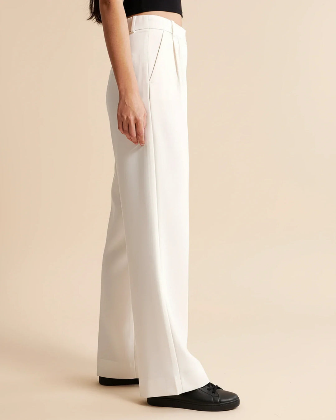 Women's High Waist Pleated Trousers Tailored Fit - Craw Leigh
