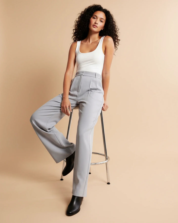 Women's High Waist Pleated Trousers Tailored Fit - Craw Leigh