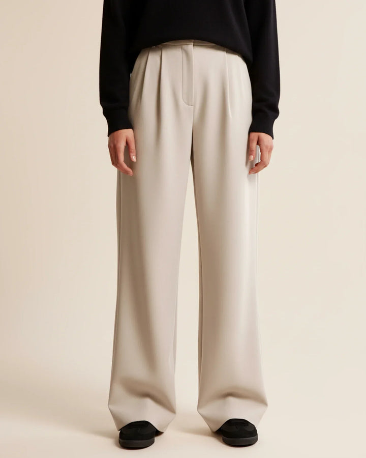 Women's High Waist Pleated Trousers Tailored Fit - Craw Leigh