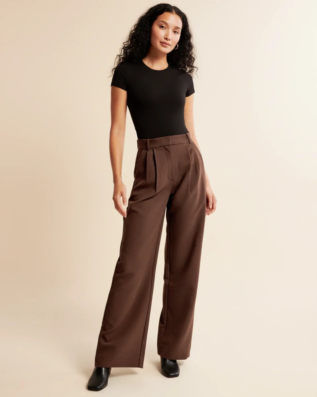 Women's High Waist Pleated Trousers Tailored Fit - Craw Leigh