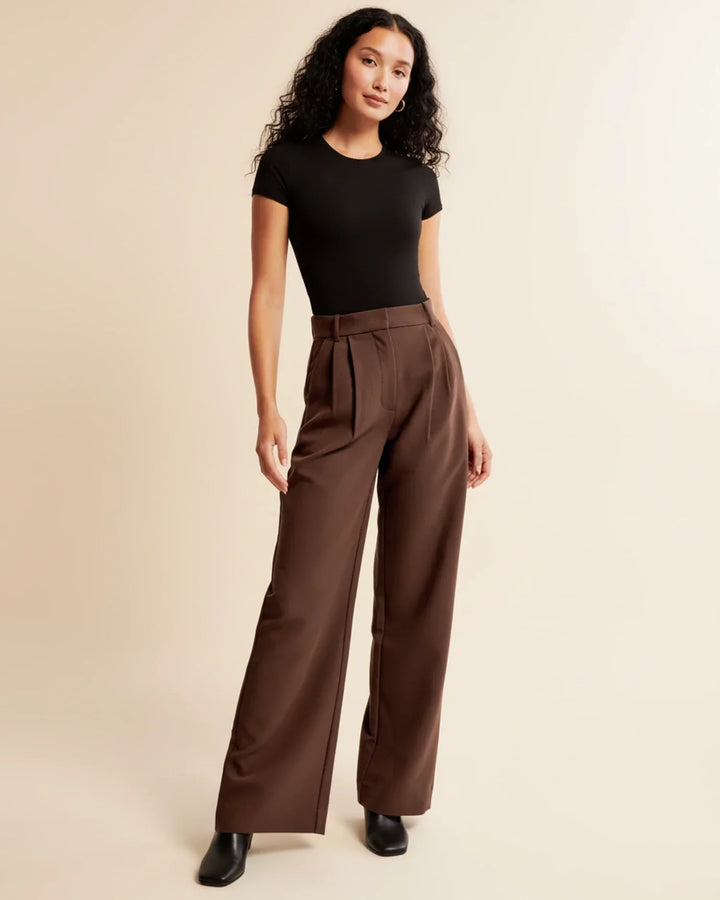 Women's High Waist Pleated Trousers Tailored Fit - Craw Leigh