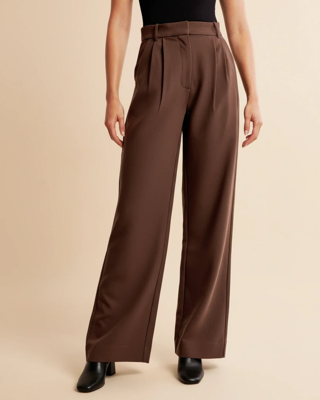 Women's High Waist Pleated Trousers Tailored Fit - Craw Leigh